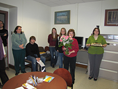 Hendryx in the living room with her family