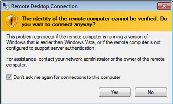 Remote computer identity