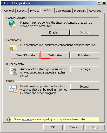 Internet Properties window.