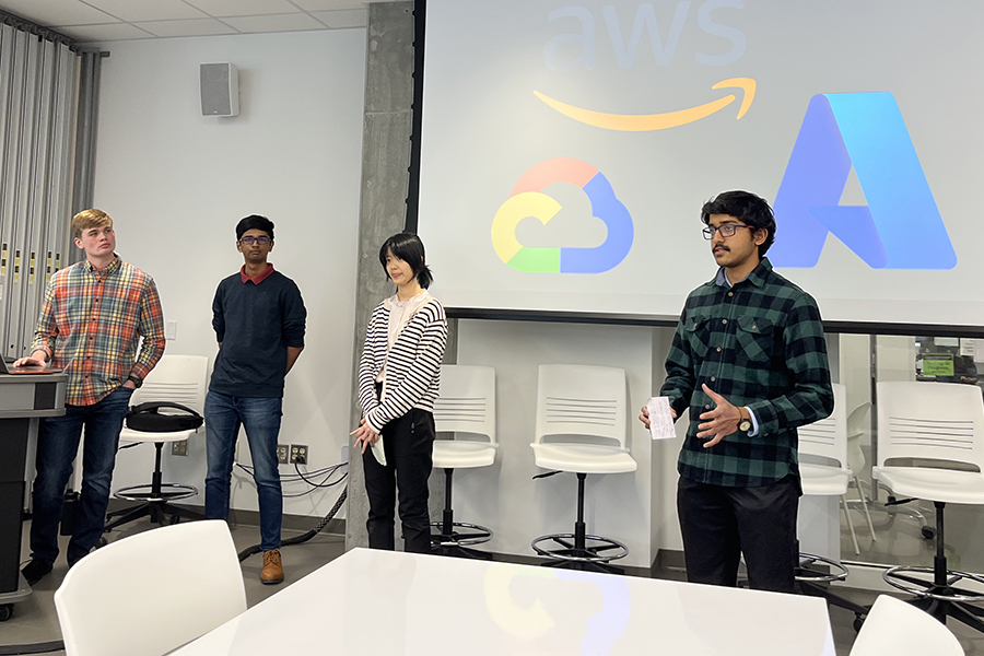 Students presenting a design project