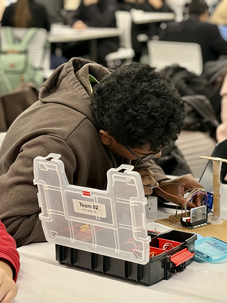 Student working on project