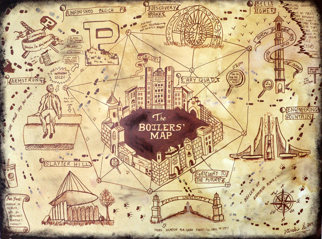 Painting 'Boilers Map' by Varshini Srinivas