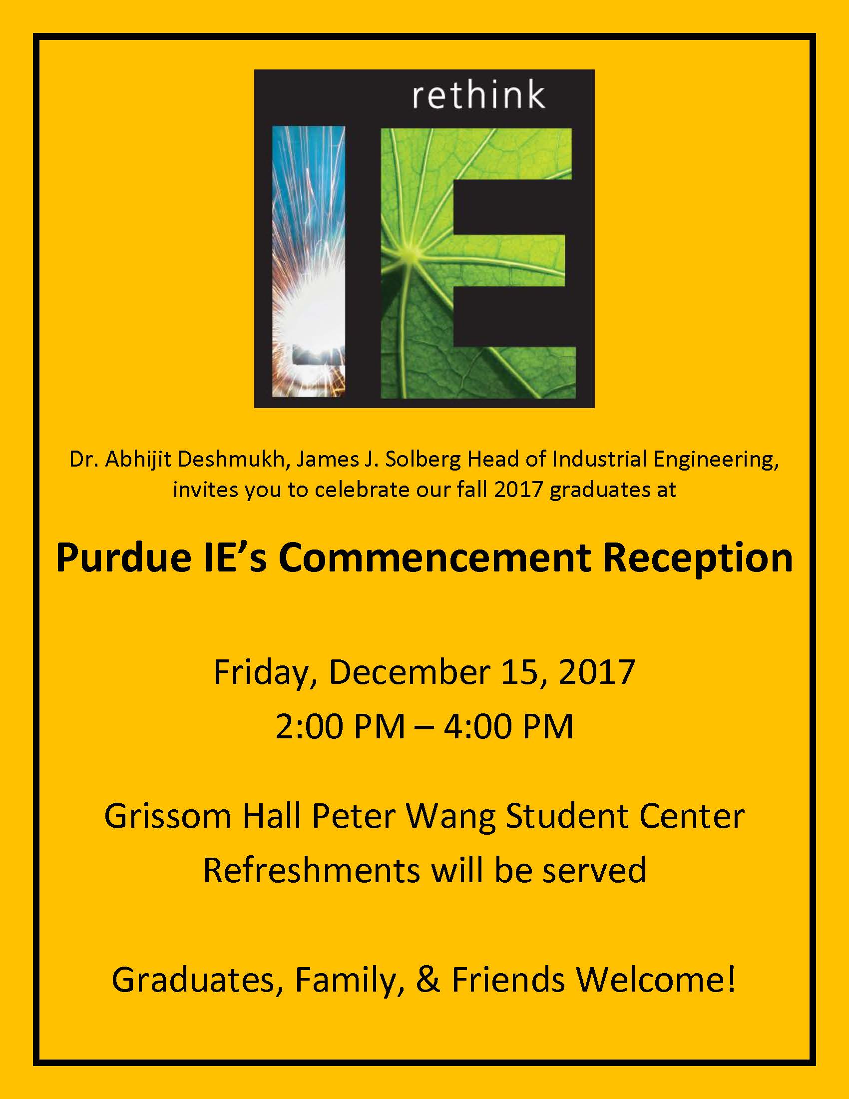 Photo of 2017 Fall Commencement Reception flyer