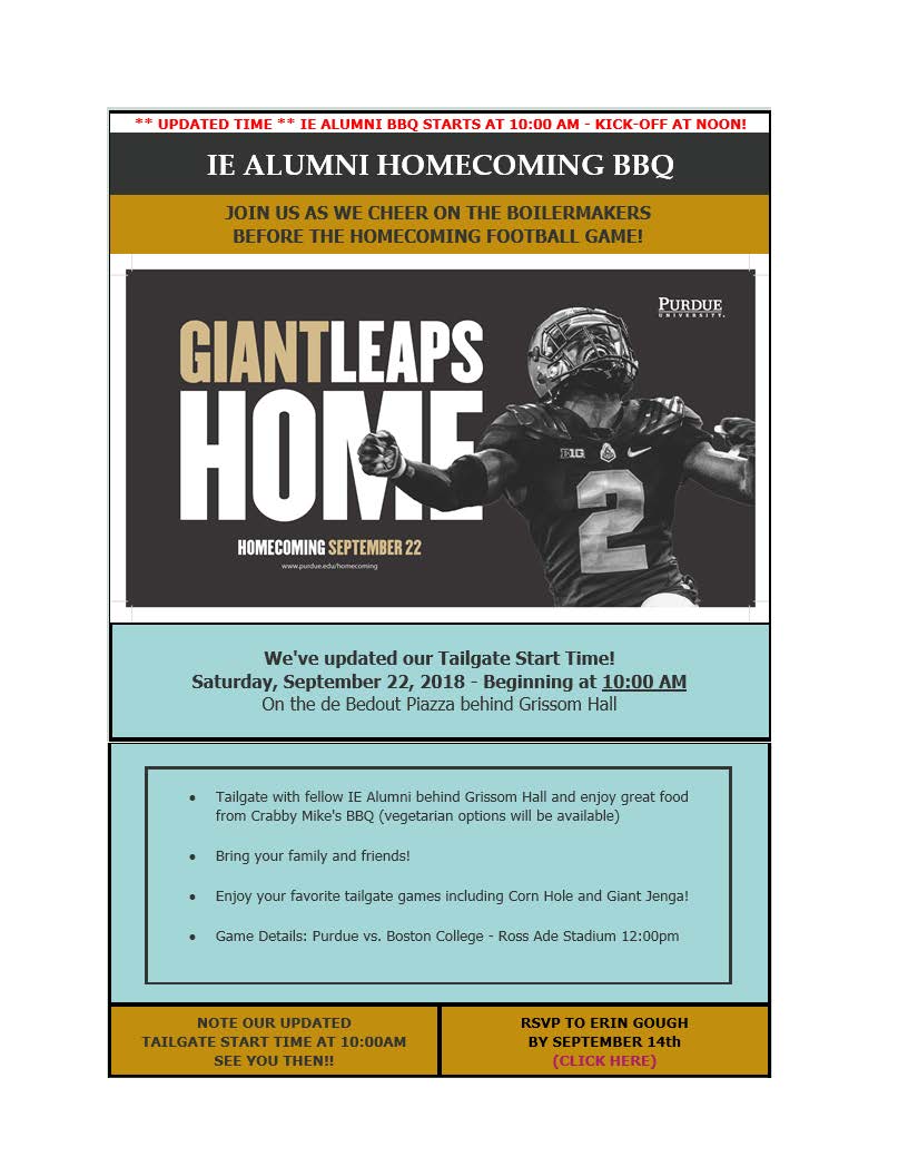 Flyer for 2018 Homecoming BBQ