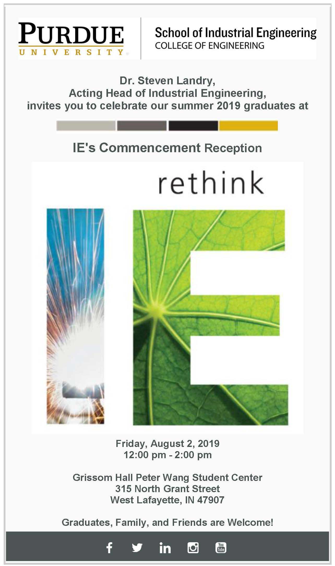 Photo of flyer of summer commencement reception