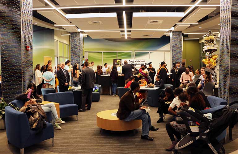 Grads & their families enjoyed the reception