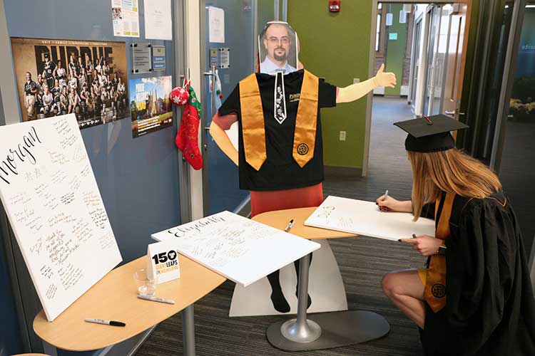 Photo of Kirsten Gargas with "Flat Pat"