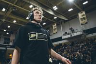 Devin Schroder, IE senior and Purdue wrestler, at a meet