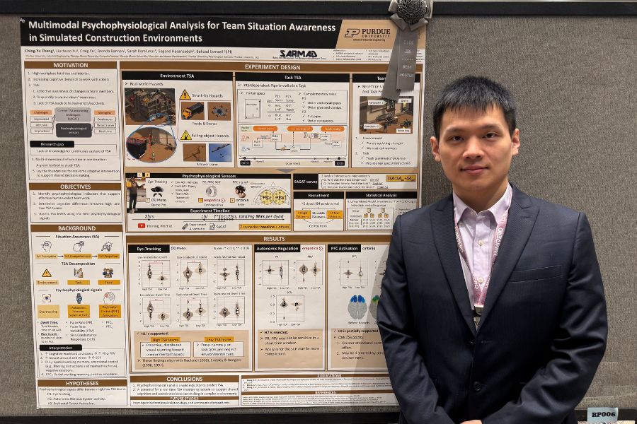 PhD Student Ching-Yu Cheng poses with his winning poster