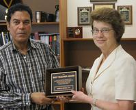 Dr. Hassanein, Head of Nuclear Engineering and Associate Dean Audeen Fentiman