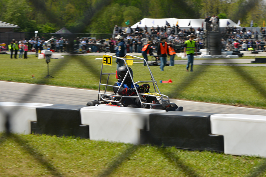 Go-kart racing on a track